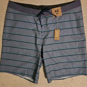 Patagonia Men's Hydropeak Boardshorts 21" Blue Gray Stripe - NEW - Size 42 XXL